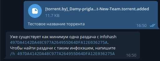 Добавление нового торрента: ошибка, дубль